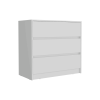 Austin Three Drawer Dresser; Pull Out Mechanism-White