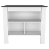 Nashville 2 Piece Kitchen Set, Kitchen Island + Pantry Cabinet , White/Onyx