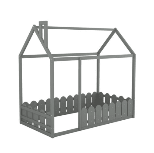 Double Wooden Bed House Bed Frame With Fence For Children, Teenagers, Girls, Boys - Slats Not Included Double Wooden Bed House Bed Frame With Fence For Children, Teenagers, Girls, Boys - Slats Not Included