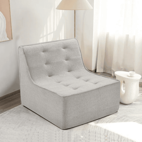 Fireside Chair, Lazy Floor Sofa Couch, Large Bean Bag Chair For Adults With High Resilience Foam For Living Room, Bedroom And Office, Velvet Fabr