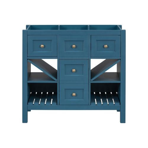 36'' Bathroom Vanity without Sink, Solid Wood Frame Bathroom Storage Cabinet