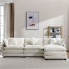 112.2" L-Shape Chenille Upholstered Sofa for Living Room Modern Luxury Sofa Couch with Ottoman and 5 Pillows for Living Room