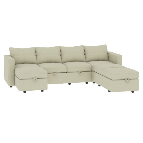 Livelylodge Modern L-Shaped Modular Sectional Sofa, Polyester Upholstery with Sturdy Wooden Frame, Comfortable Couch for Living Room or Office