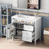 36'' Bathroom Vanity with Top Sink, Modern Bathroom Storage Cabinet with 2 Drawers and a Tip-out Drawer, Single Sink Bathroom Vanity