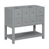36'' Bathroom Vanity without Sink,Free Standing Vanity Set with 4 Drawers& Soft Closing Doors,Solid Wood Frame Bathroom Storage Cabinet Only